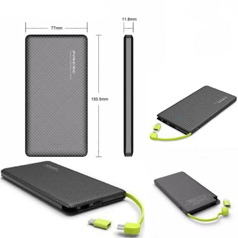 Carregador Portátil Pineng Power Bank 10.000mAh – Compatível com iPhone e dispositivos V8