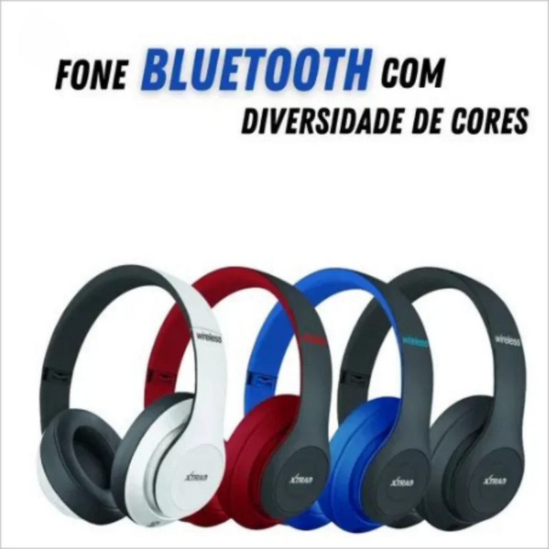 Fone de Ouvido Sem Fio XTRAD LC-815 Extra Bass Bluetooth com Microfone - Dobrável e Confortável