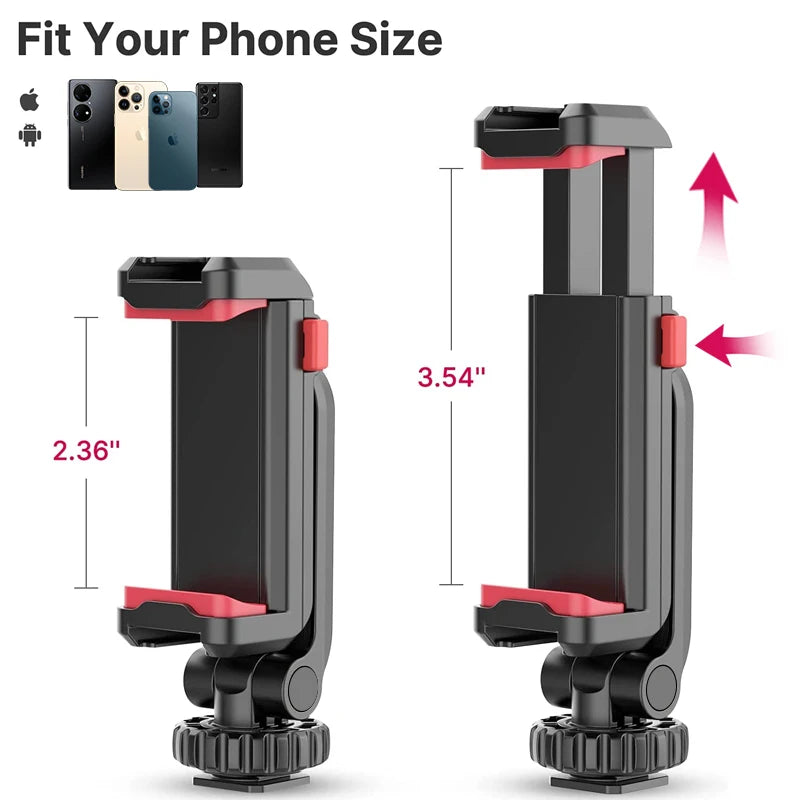 Suporte para Celular Ulanzi ST-06S 360° Universal com Adaptador para Tripé e Sapata Fria para Smartphones - Compatível com Samsung, iPhone, Xiaomi e outros