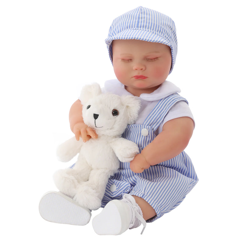 Boneco Baby Reborn Menino 48cm Silicone - Pode Tomar Banho