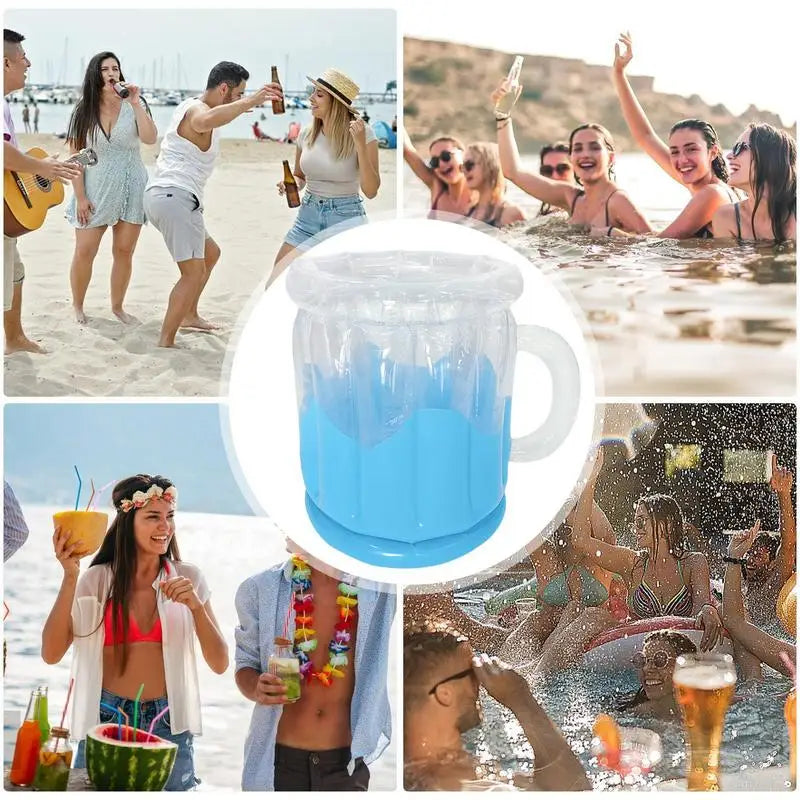 Balde de Gelo Inflável para Festas - Contêiner Portátil para Bebidas, Ideal para Praias, Camping e Festas na Piscina